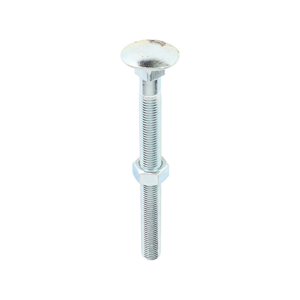 Carriage Bolts & Hex Nuts - Zinc - M16 x 180 (Pack 5)