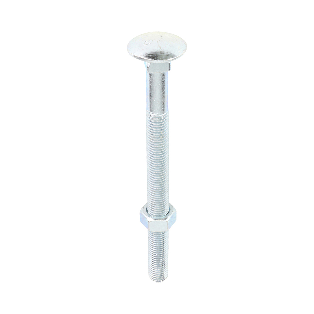 Carriage Bolts & Hex Nuts - Zinc - M16 x 200 (Pack 5)