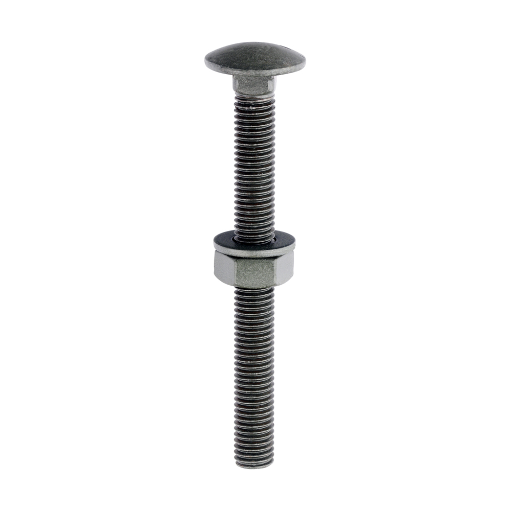 [10100INCB] Carriage Bolts Hex Nuts & Form A Washers - Dome - Exterior - Green - M10 x 100 (Pack 10)