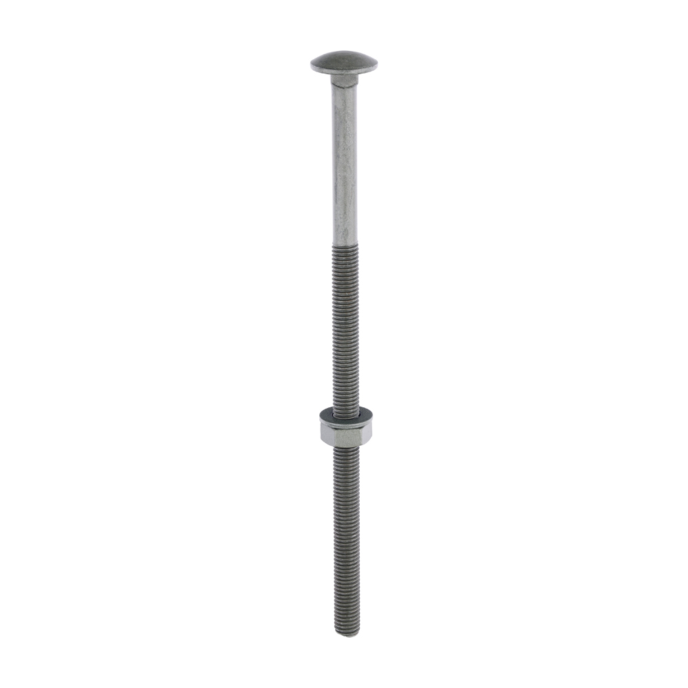Carriage Bolts Hex Nuts & Form A Washers - Dome - Exterior - Green - M10 x 220 (Pack 10)
