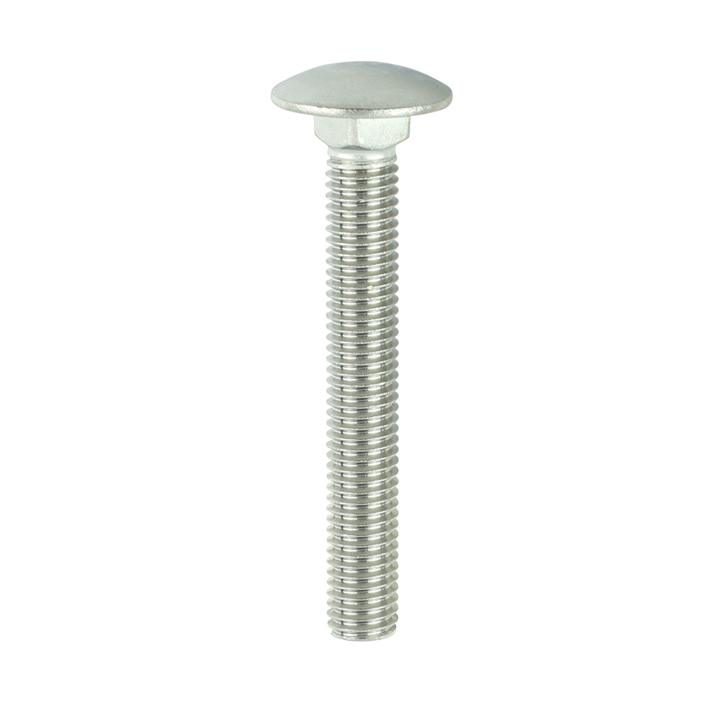Carriage Bolts - A2 Stainless Steel - M10 x 75 (Pack 5)