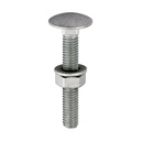 Carriage Bolts Hex Nuts & Form A Washers - Dome - Exterior - Silver - M6 x 40 (Pack 10)