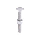 Carriage Bolts Hex Nuts & Form A Washers - Dome - Exterior - Silver - M6 x 50 (Pack 10)
