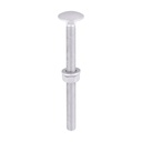 Carriage Bolts Hex Nuts & Form A Washers - Dome - Exterior - Silver - M6 x 75 (Pack 10)