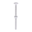 Carriage Bolts Hex Nuts & Form A Washers - Dome - Exterior - Silver - M6 x 100 (Pack 10)