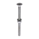Carriage Bolts Hex Nuts & Form A Washers - Dome - Exterior - Silver - M10 x 150 (Pack 10)