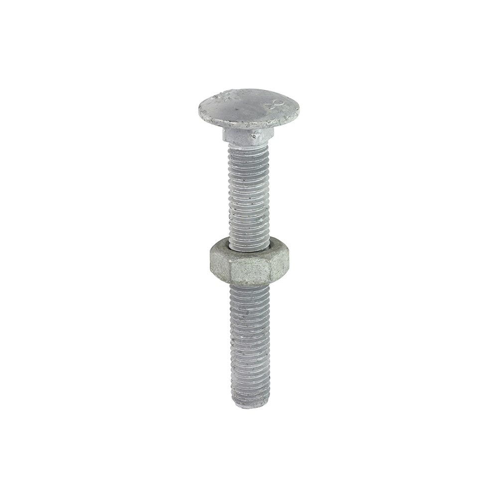 [1075CBG] Carriage Bolts & Hex Nuts - Hot Dipped Galvanised - M10 x 75 (Pack 50)