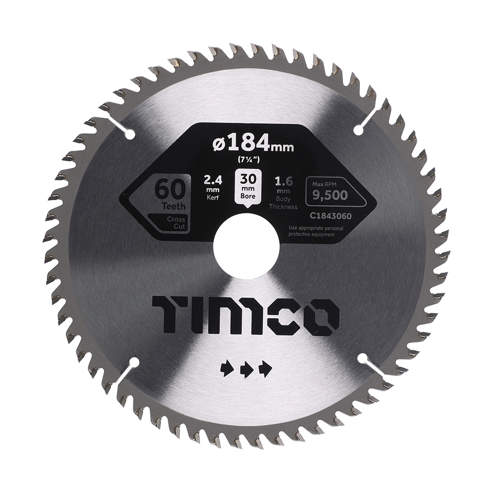 Circular Saw Blade - Fine Trim/Finishing - Extra Fine - 184 x 30 x 60T (Pack 1)