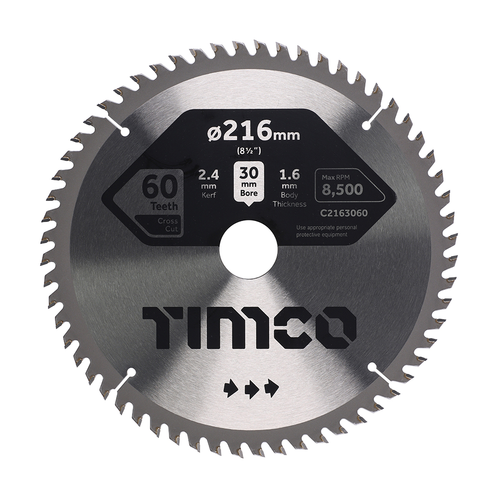 Circular Saw Blade - Fine Trim/Finishing - Extra Fine - 216 x 30 x 60T (Pack 1)