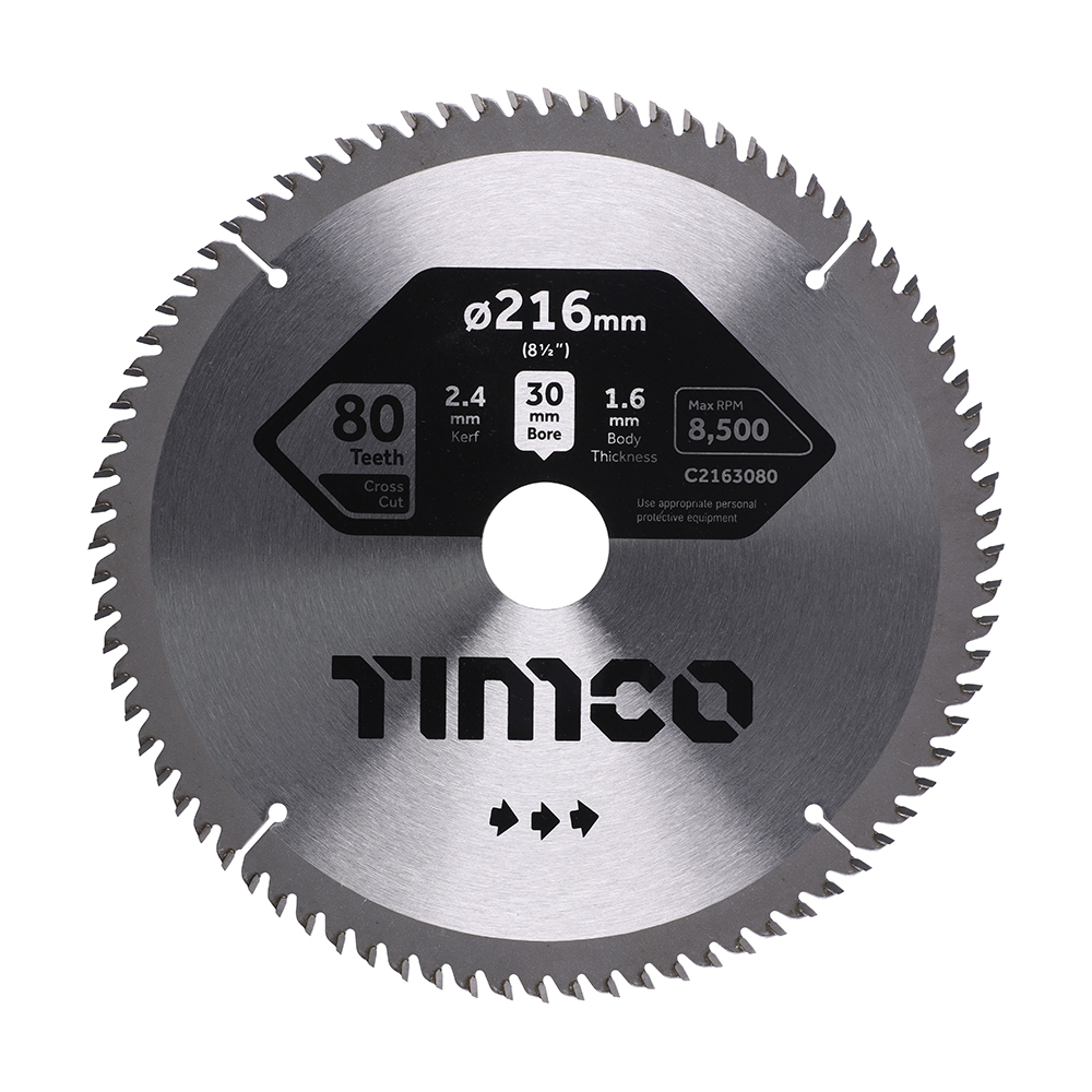 Circular Saw Blade - Fine Trim/Finishing - Extra Fine - 216 x 30 x 80T (Pack 1)