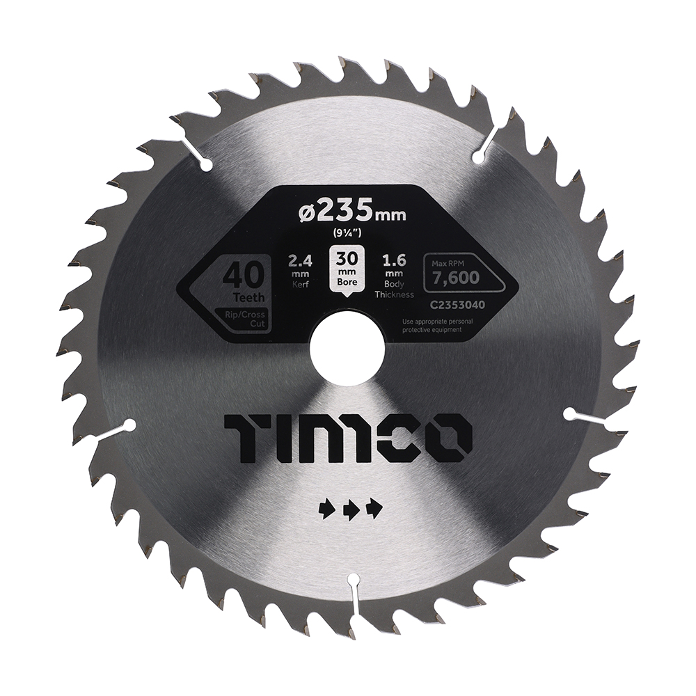 Circular Saw Blade - General Purpose - Coarse/Medium - 235 x 30 x 40T (Pack 1)