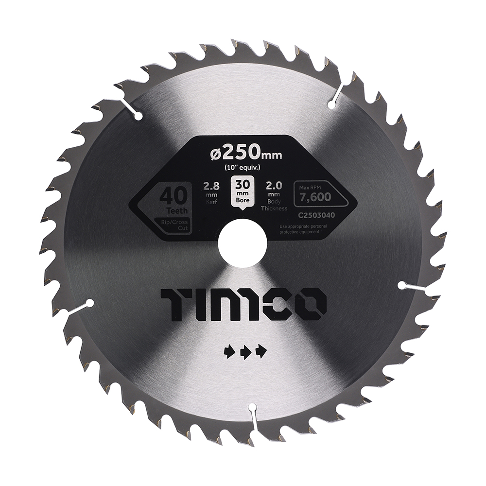 Circular Saw Blade - Combination - Medium - 250 x 30 x 40T (Pack 1)