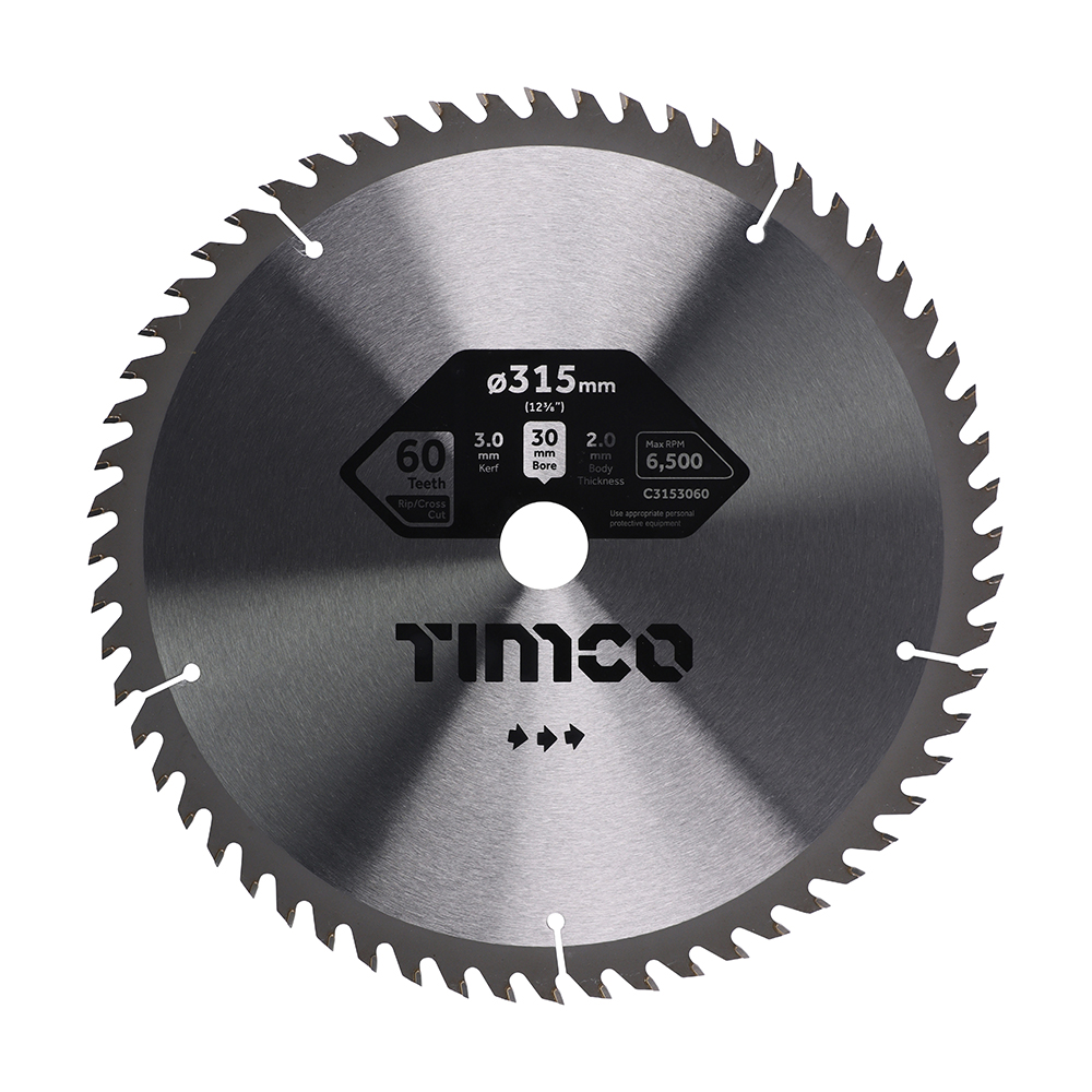 Circular Saw Blade - Trimming/Crosscut - Medium/Fine - 315 x 30 x 60T (Pack 1)