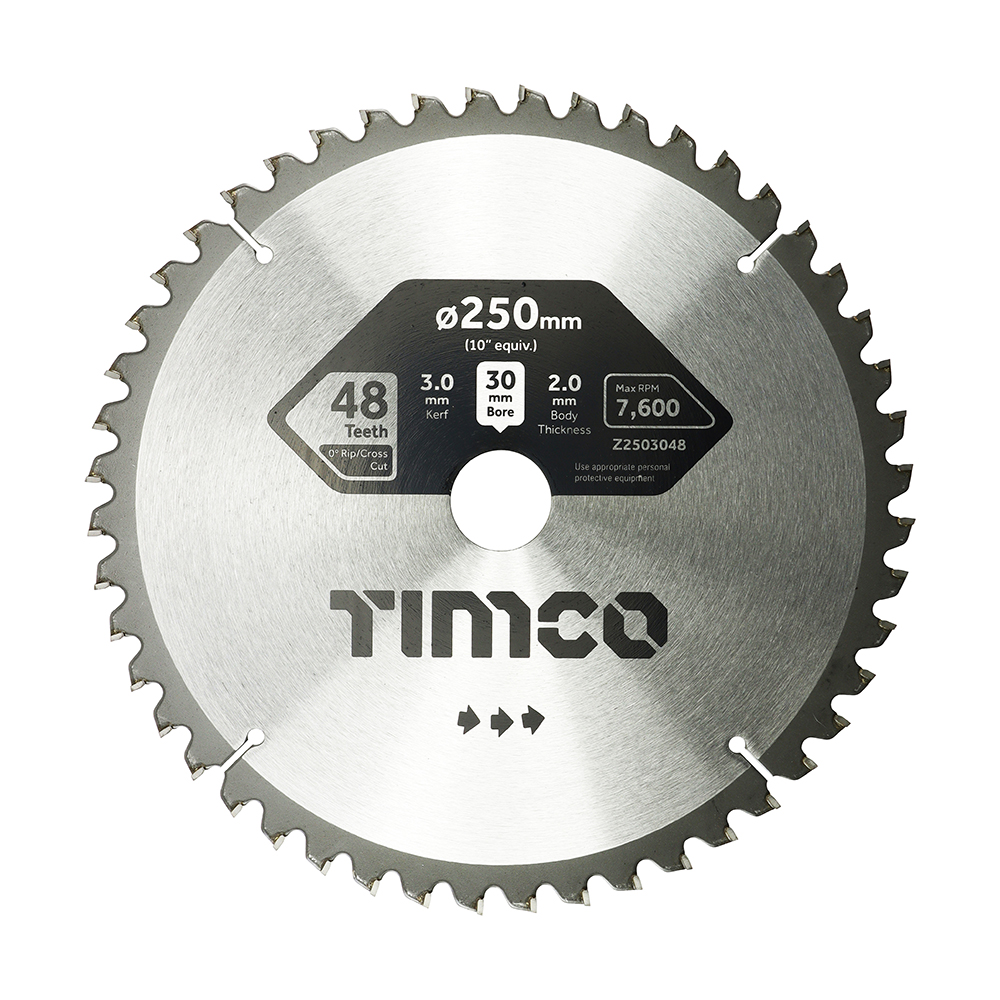0° Mitre Saw Blade - 250 x 30 x 48T (Pack 1)