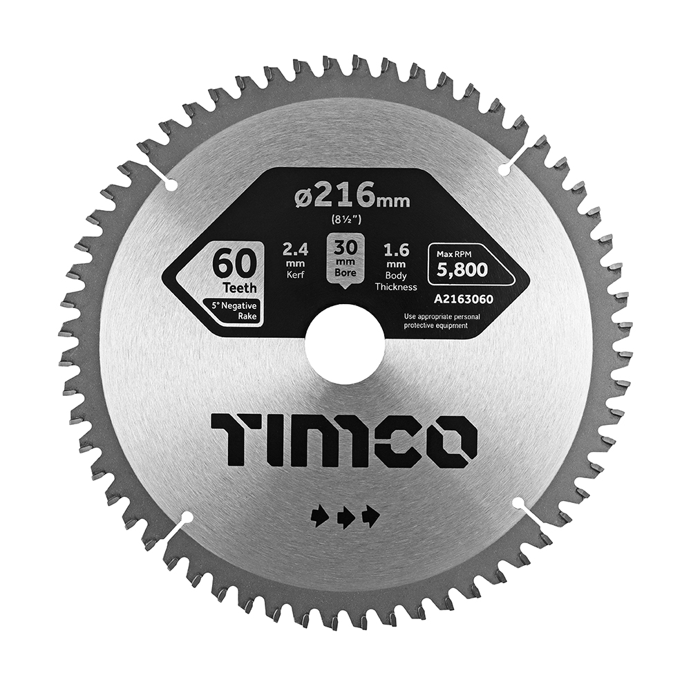 -5° Circular Saw Blade - 216 x 30 x 60T (Pack 1)
