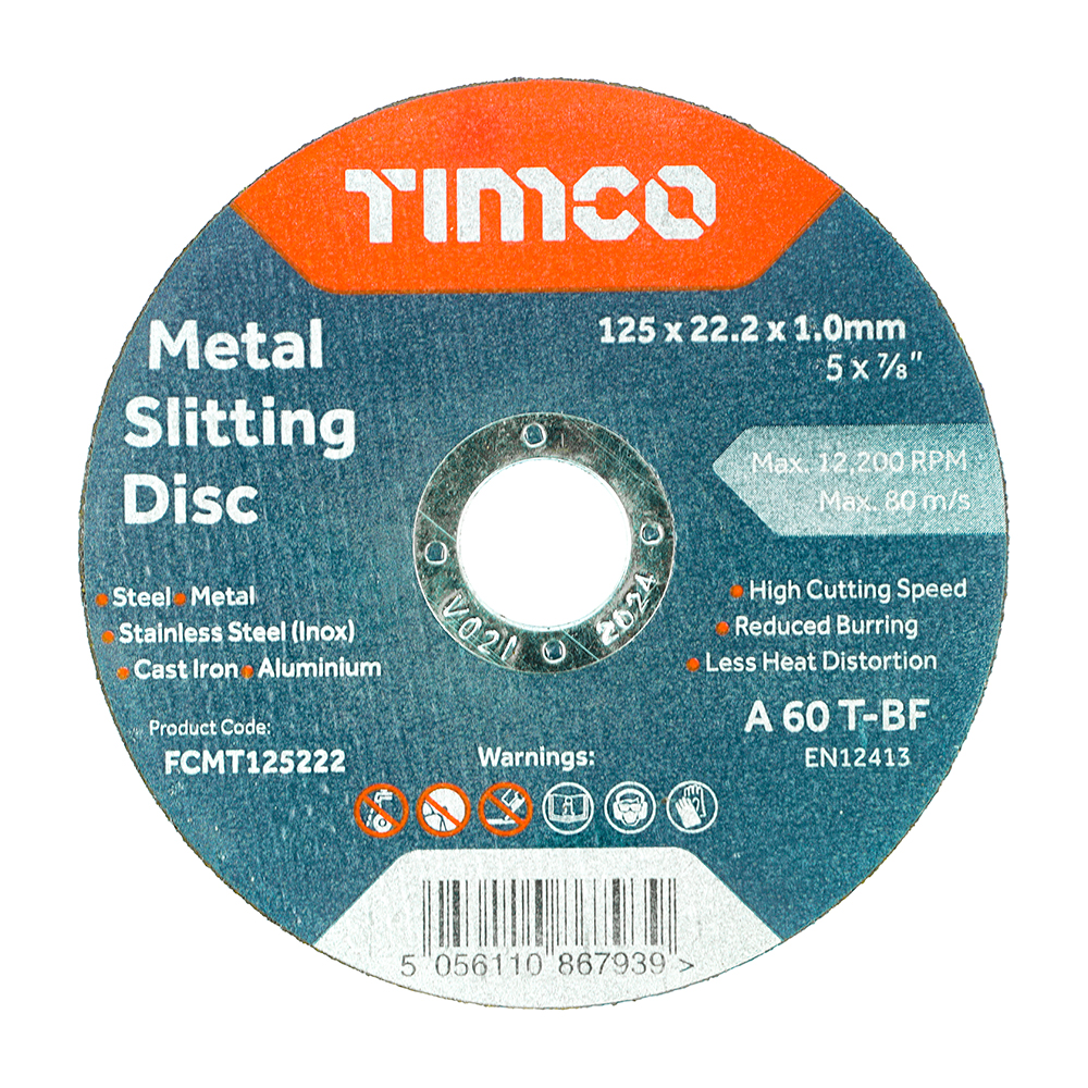Bonded Abrasive Disc - For Cutting - 125 x 22.2 x 1.0 (Pack 25)