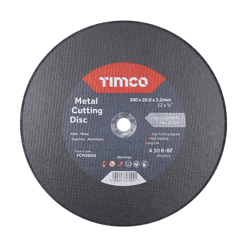 Bonded Abrasive Disc - For Cutting - 300 x 20.0 x 3.2 (Pack 25)