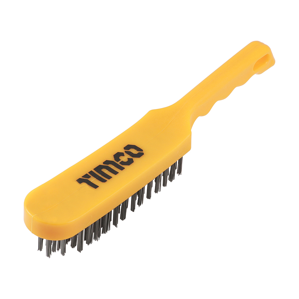 Plastic Handle Scratch Brush - Steel - 6 Rows (Pack 1)