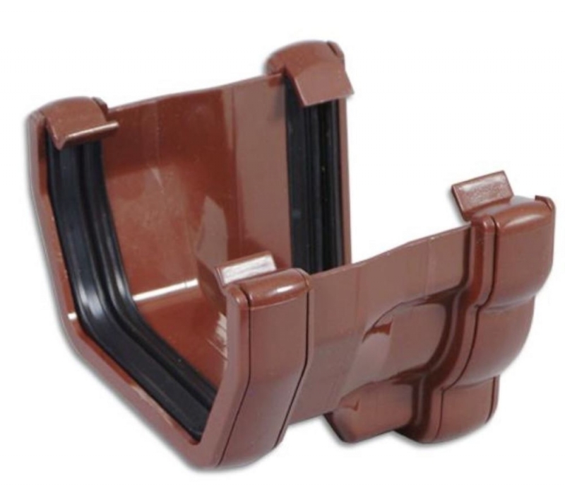 [RNS4BR] FLOPLAST L/H OGEE TO SQ GUTTER ADP (BROWN)