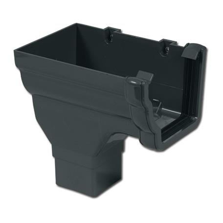 [RON2A] FLOPLAST OGEE STOPEND OUTLET L/H (ANTHRACITE GREY)