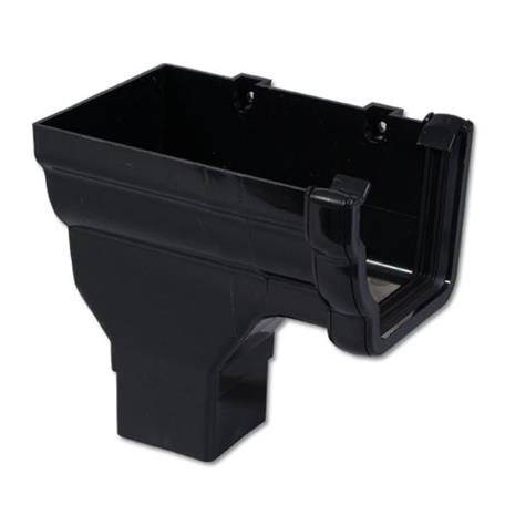 [RON2BL] FLOPLAST OGEE STOPEND OUTLET L/H (BLACK)