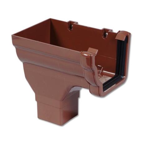 FLOPLAST OGEE STOPEND OUTLET L/H (BROWN)