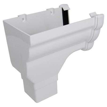 FLOPLAST OGEE STOPEND OUTLET L/H (WHITE)
