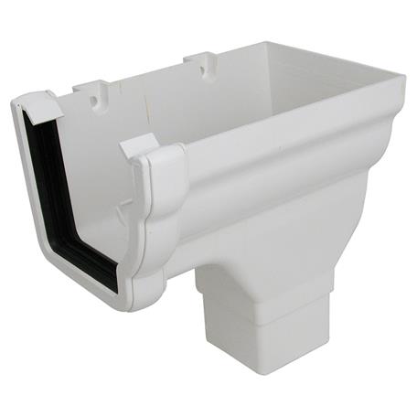 FLOPLAST OGEE STOPEND OUTLET R/H (WHITE)