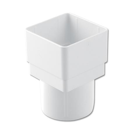 [RDS2W] FLOPLAST SQUARE TO ROUND PIPE ADAPTOR (WHITE)